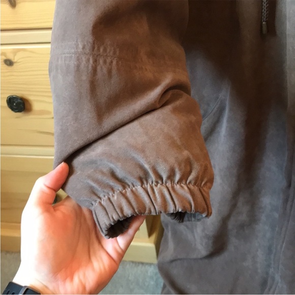 Bromley Sport Real Down Gray Brown Coat With Hood Size Medium Petite - Picture 9 of 9